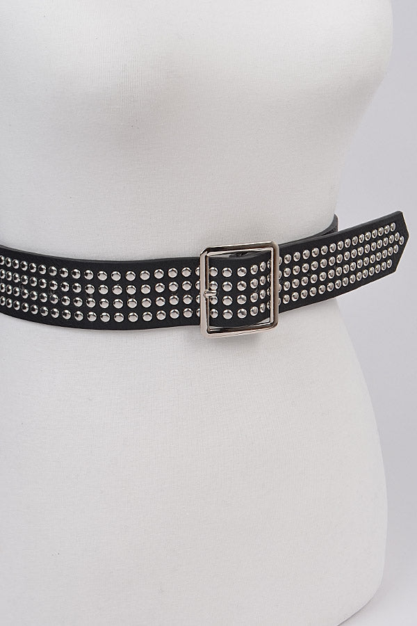 Plus Studded Faux Leather Belt