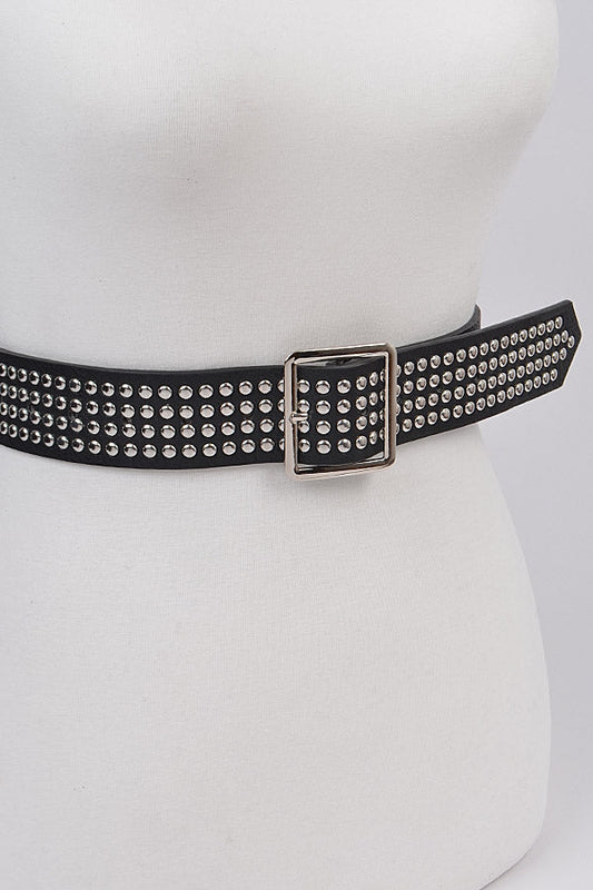 Plus Studded Faux Leather Belt