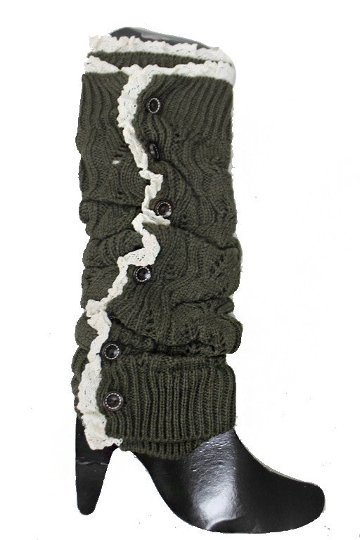 Knitted Button Down Leg Warmers