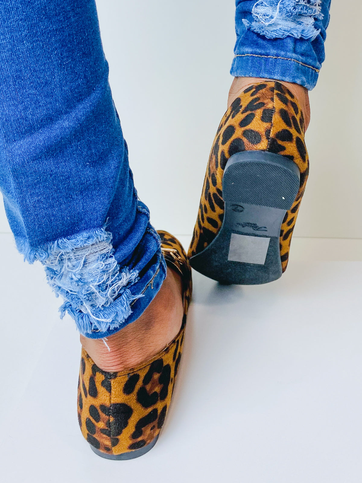 "Amber" Pointed Toe Leopard Flats