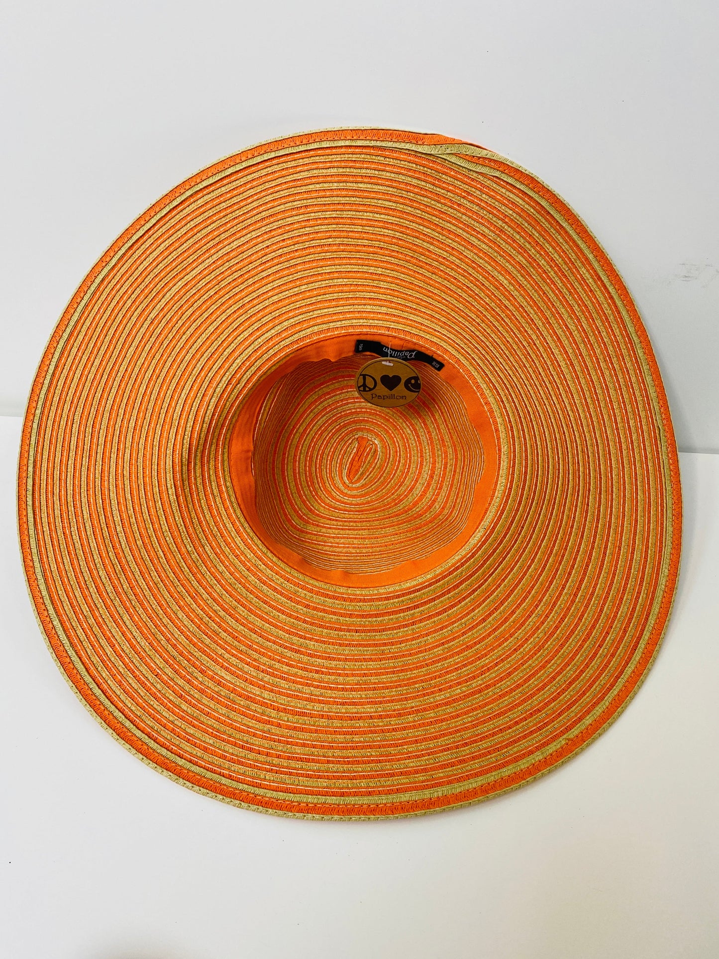 Orange Striped Straw Hat