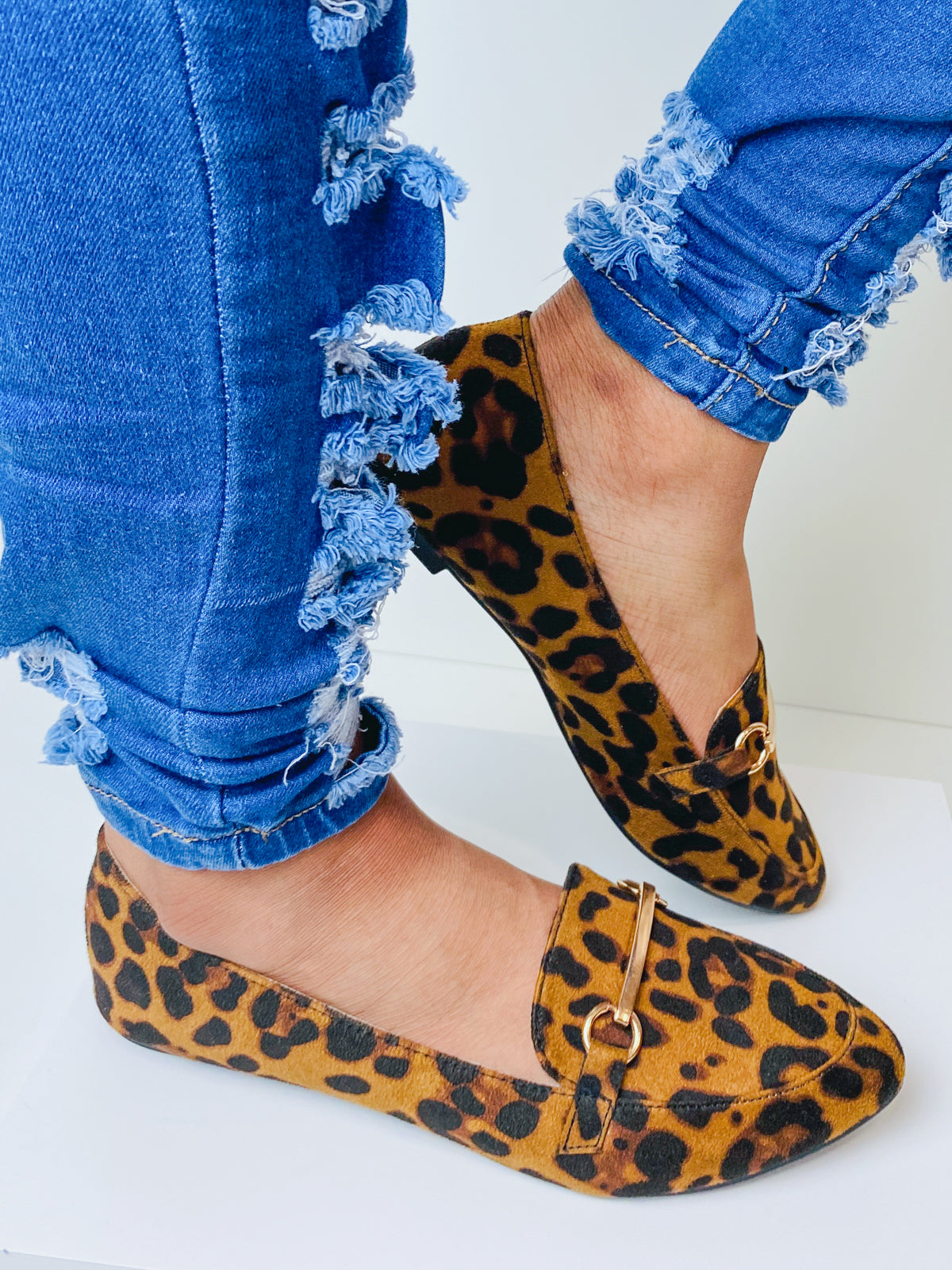 "Amber" Pointed Toe Leopard Flats