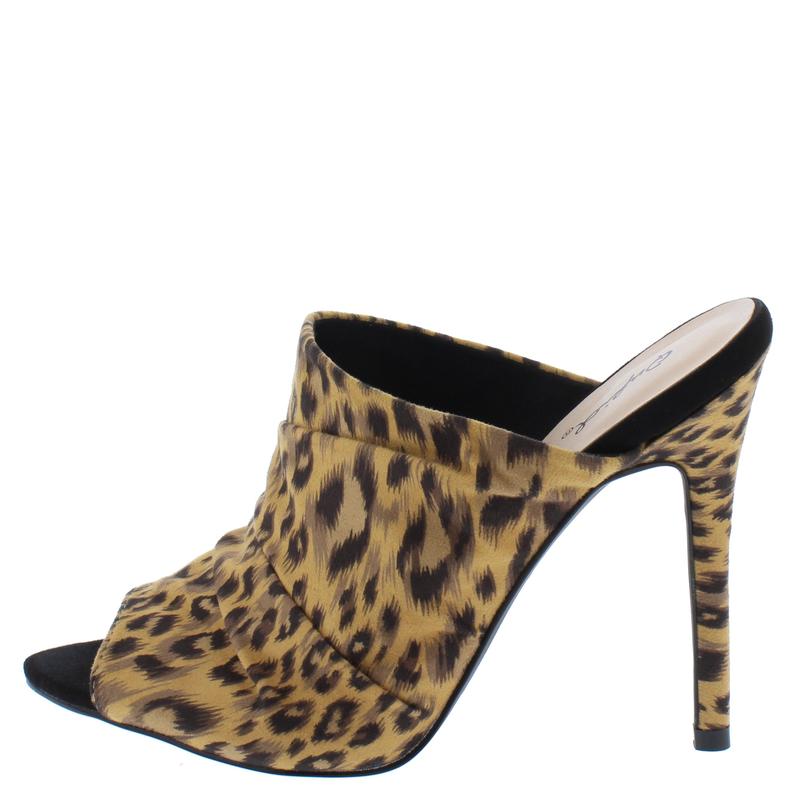 "Farrah" Leopard Print Pointed Peep Toe Heel