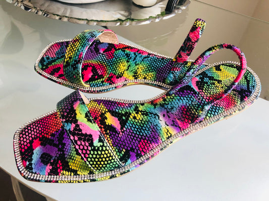 "Ashley" Multi Snake Pattern Sandals