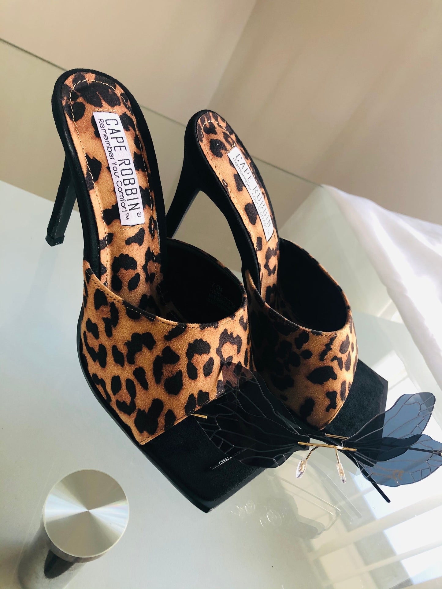 "Jackie" Square Toe Leopard Heels