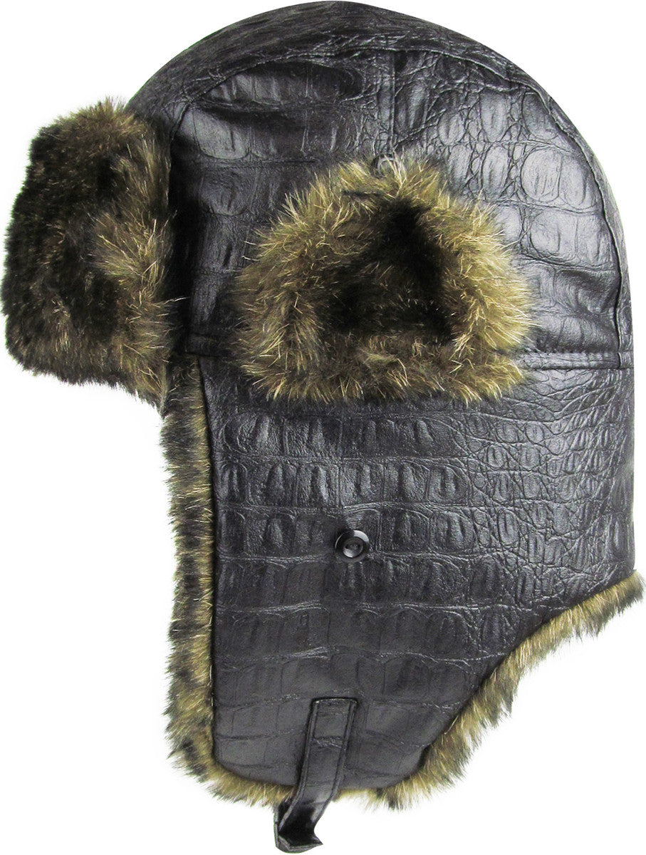Vegan Leather Trapper Hat