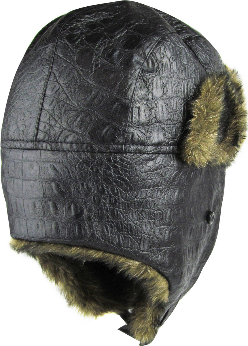 Vegan Leather Trapper Hat