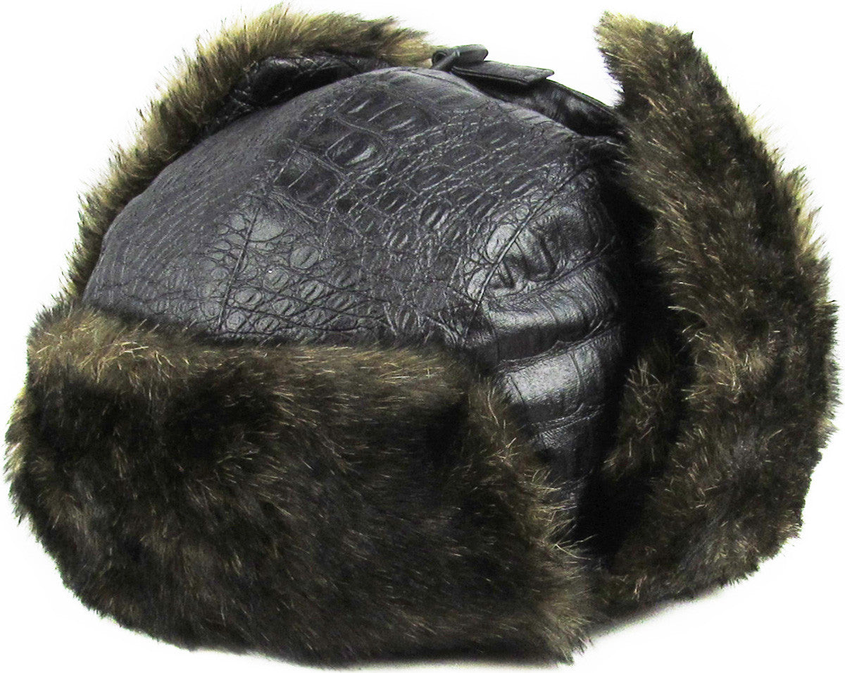 Vegan Leather Trapper Hat