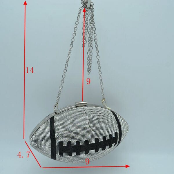 "Brady" Jeweled Football Clutch