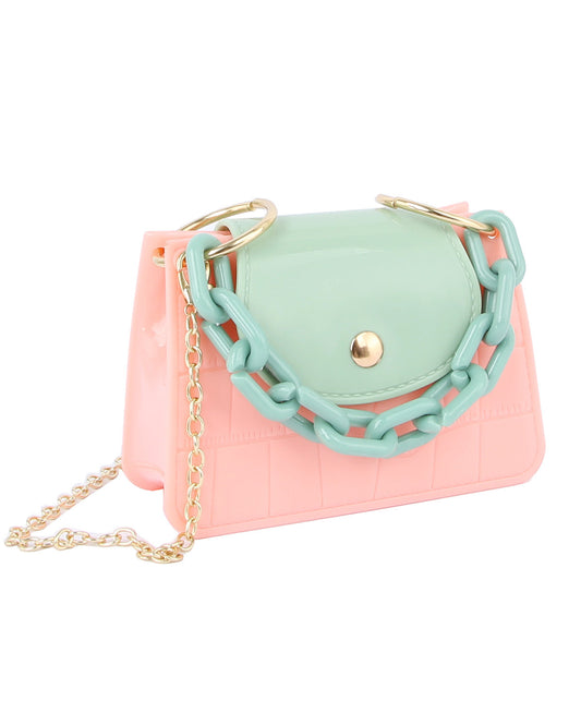 "Carly" Color Block Small Jelly Handbag