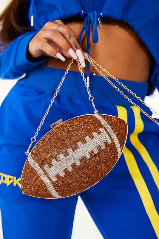"Brady" Jeweled Football Clutch