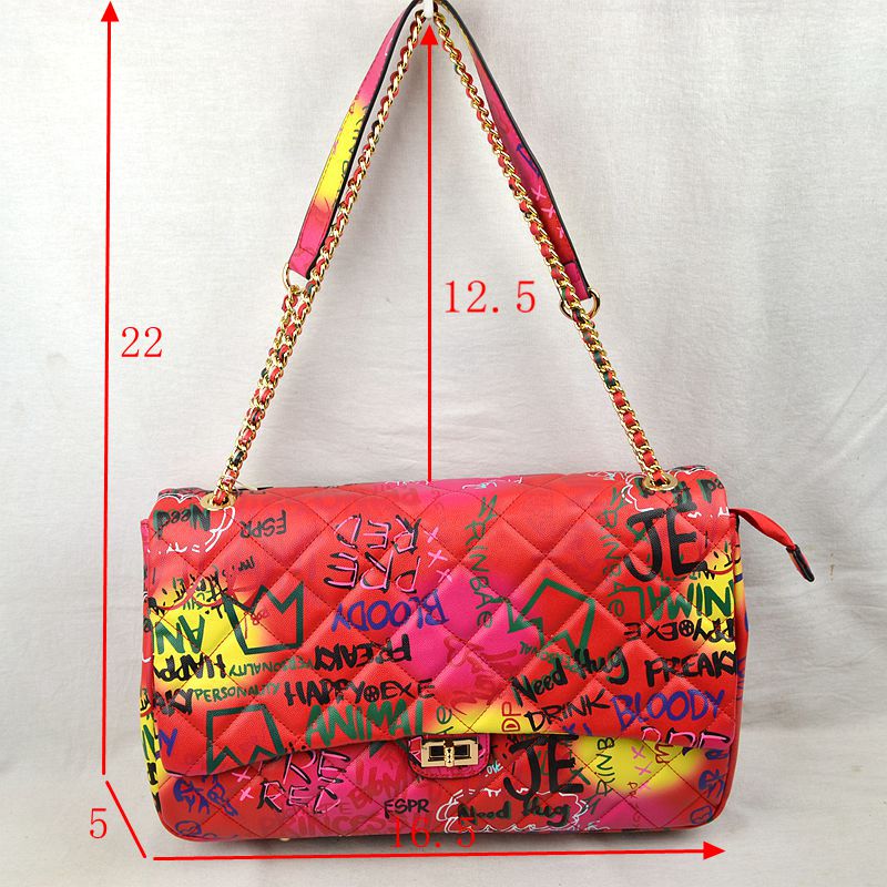 Gina Extra Large Graffiti Handbag Yellow