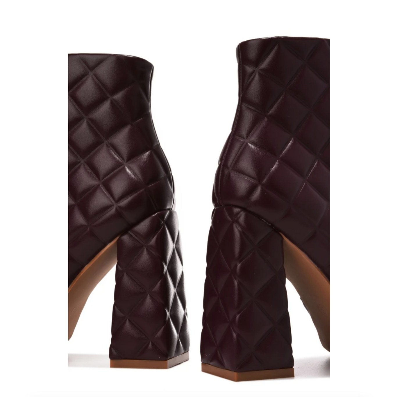 "Ava" Brown Quilted Booties