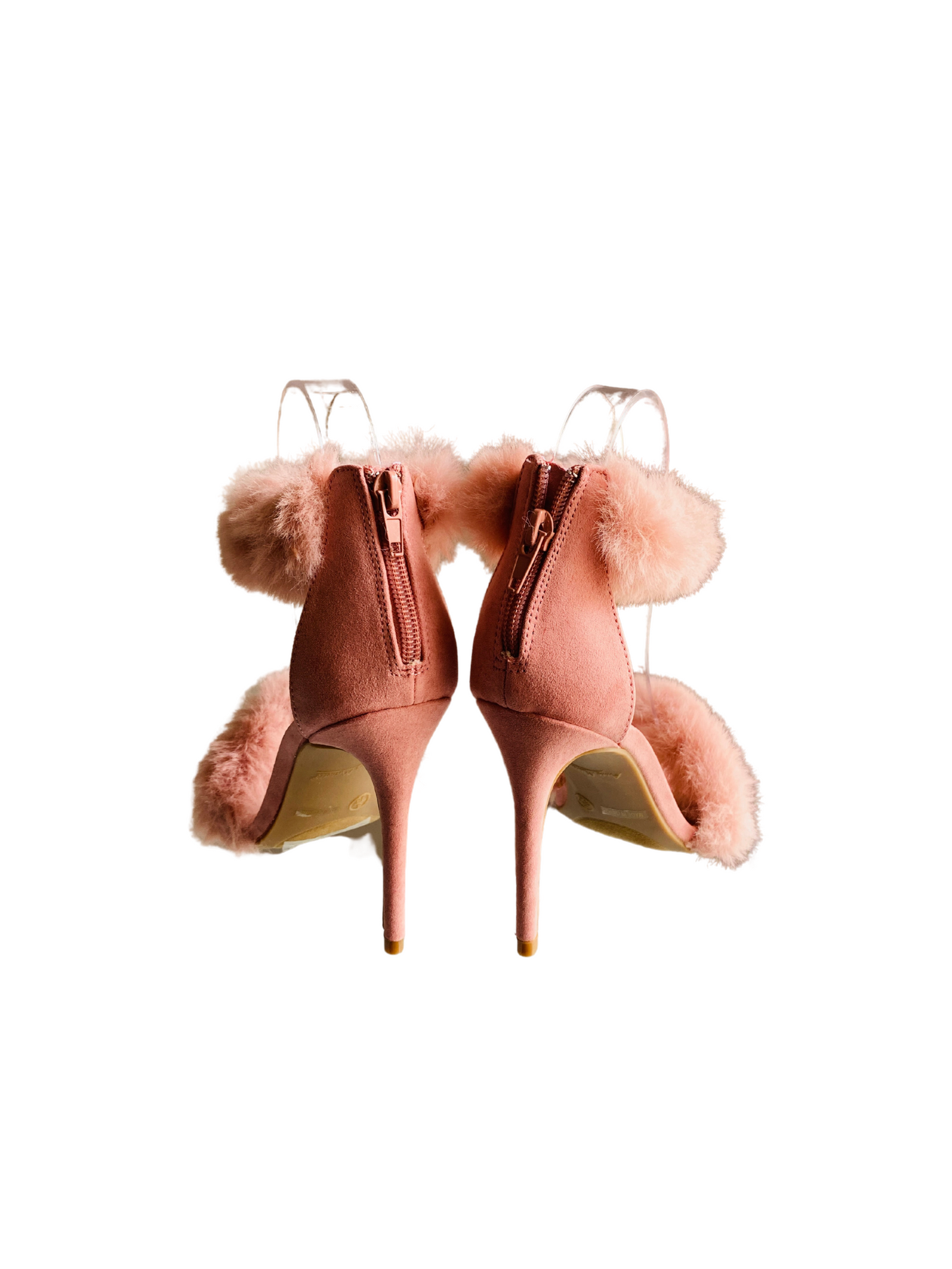 "Toni" Pink Faux Fur Heels