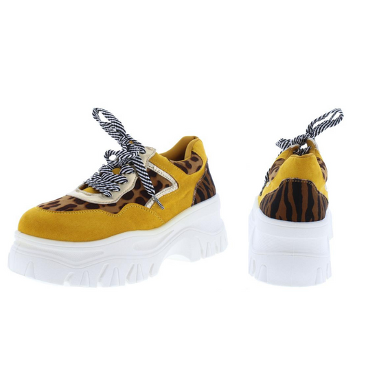 "Lena" Leopard multi colored Platform Sneakers