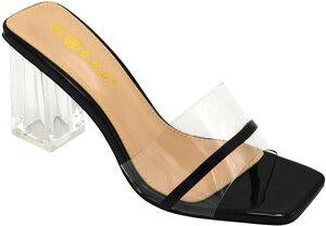 "Lacey" Clear Block Heel