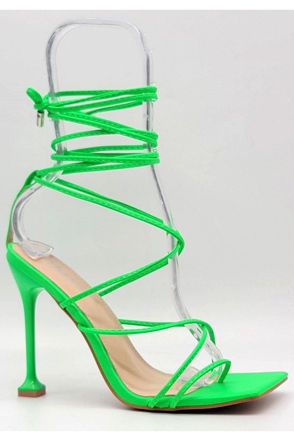"Destiny" Green Lace Up Heels