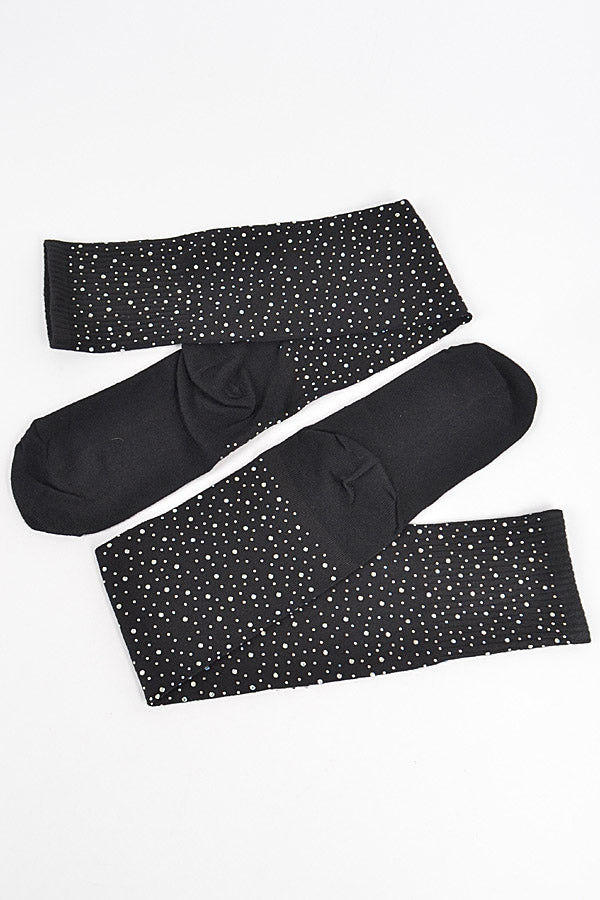 Rhinestone Knee High Socks