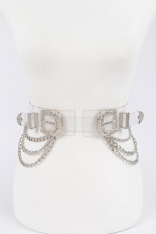 Clear Two Buckle Belt