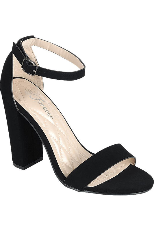 "Beth" Black Block Heels