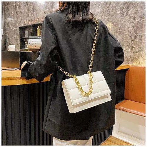 "Alex" Quilted Square Shaped Shoulder Handbag