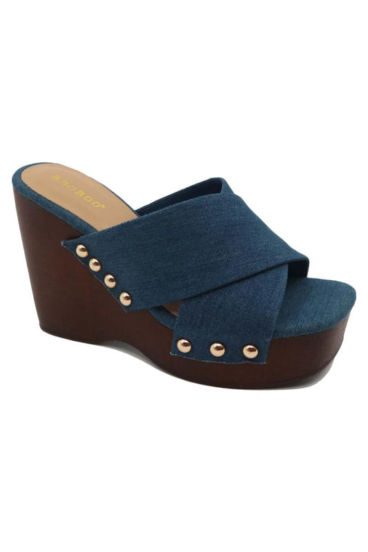 "Hillary" Denim Wedges