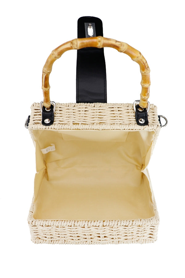 "Sophia" Bamboo Handle Handbag