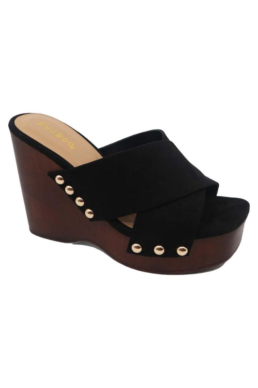 "Hillary" Black Wedges