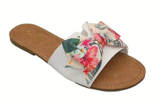 "Julissa" White Floral Sandals
