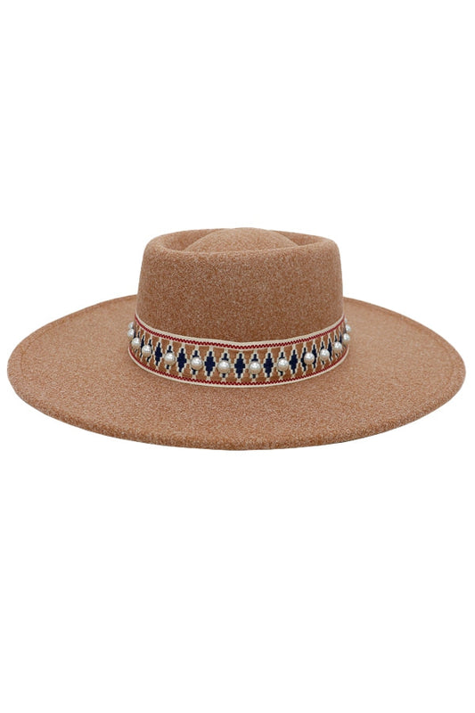 "Cheyenne" Tribal Band Felt Fedora Hat