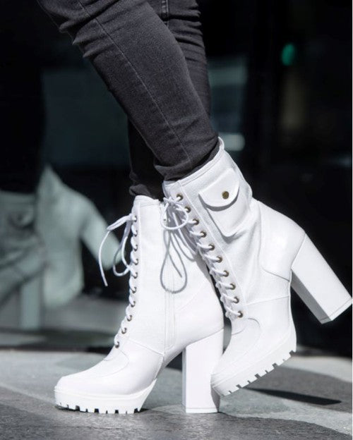 "Reign" White Boots