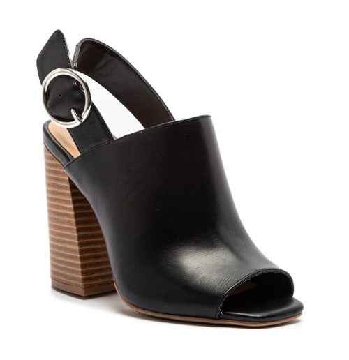 "Yandy" Black Peep Toe Heels