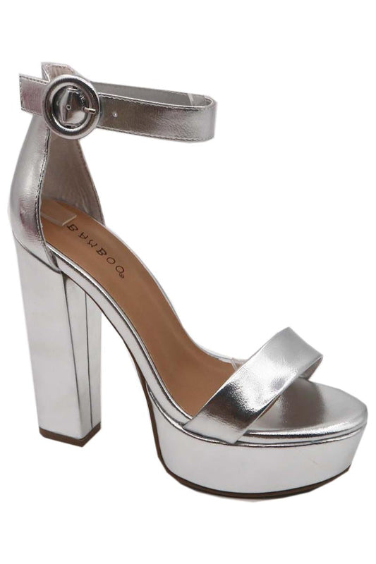 "Zaria" Silver Platform Heels