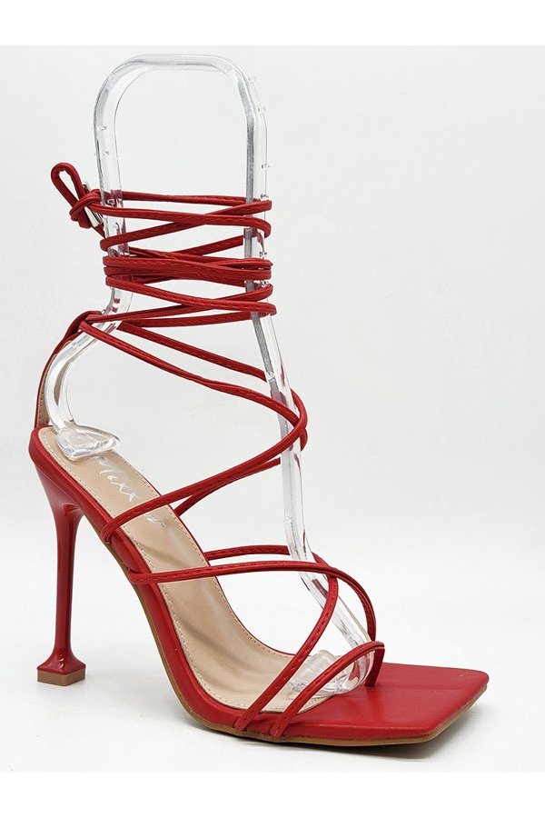 "Destiny" Red Lace Up Heels