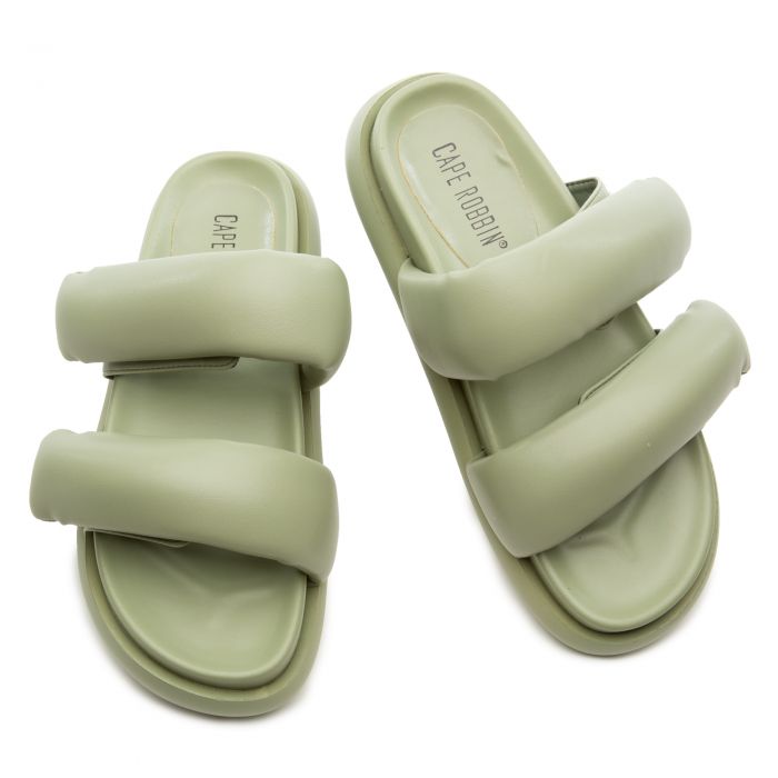 "Becka" Puff Olive Sandals