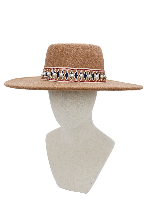 "Cheyenne" Tribal Band Felt Fedora Hat