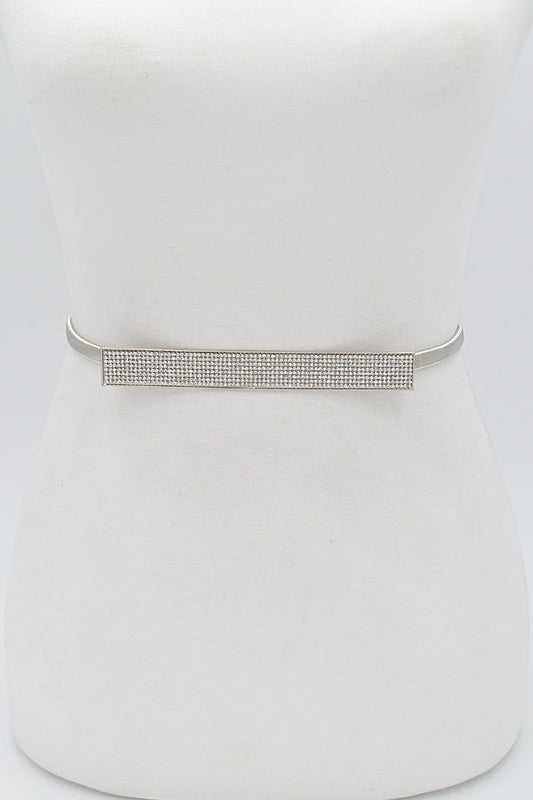 Rhinestone Silver Iron Belt