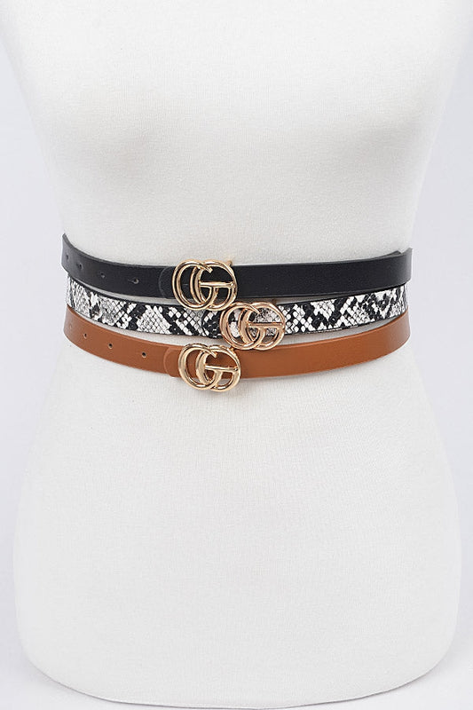 3 Piece Animal Print Belt