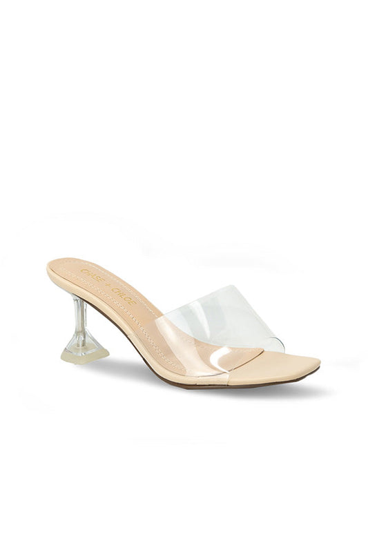 "Cleo" Clear Nude Low Heels