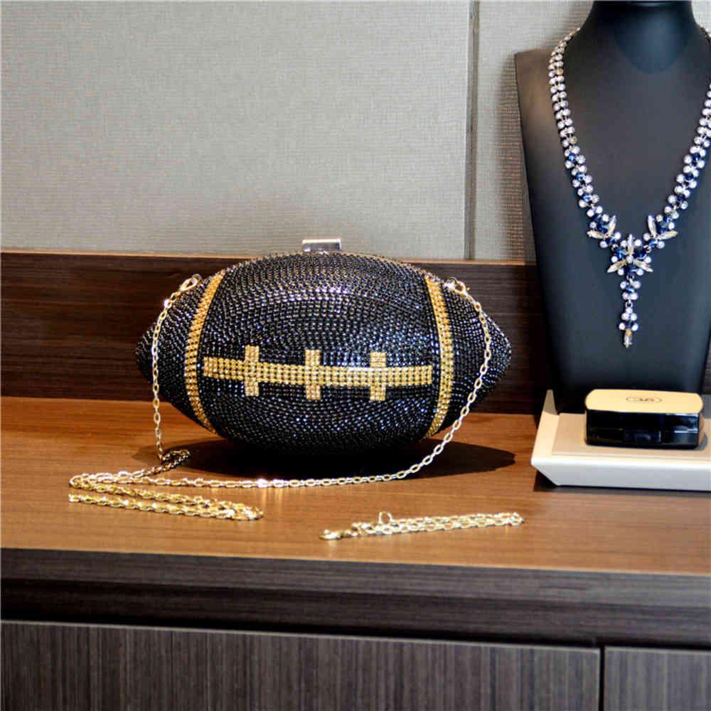 "Brady" Jeweled Football Clutch