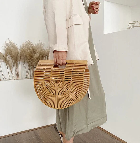 "Brooke" Crescent Bamboo Bag