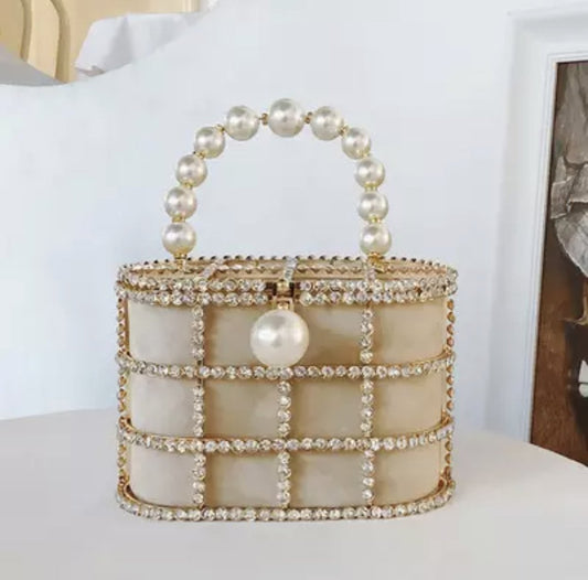 "Rosaline" Jeweled Cage Handbag