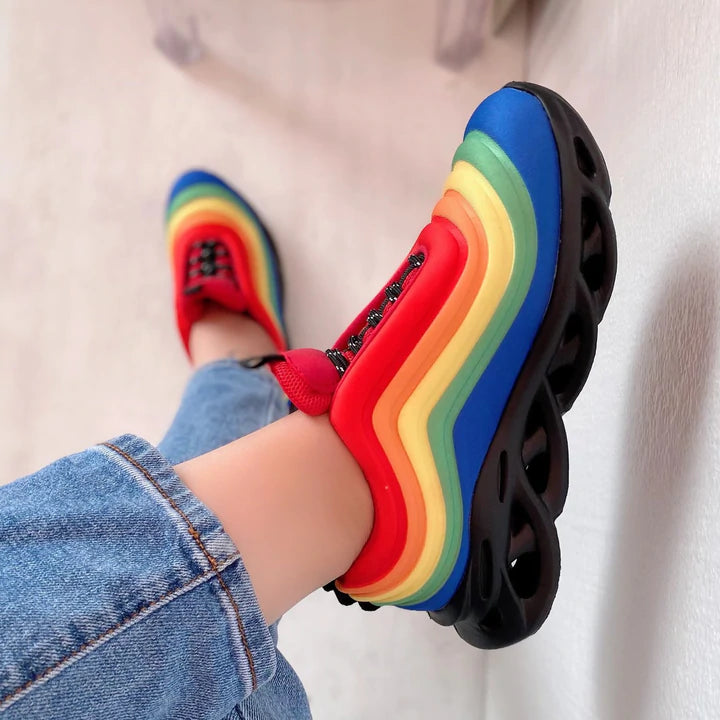 "Elenne" Rainbow Slip On Sneakers