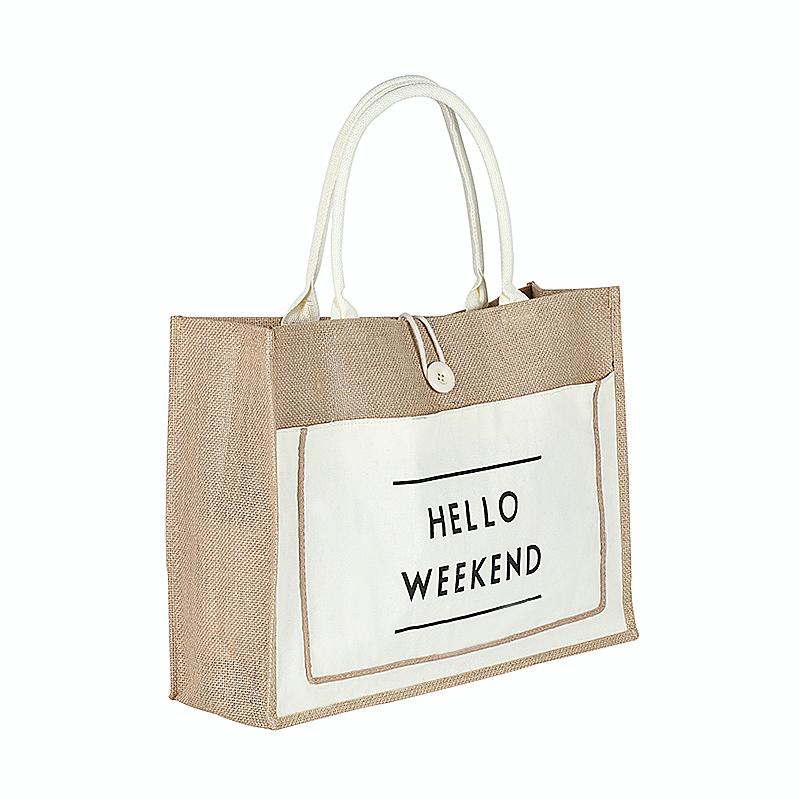 "Hello Weekend" Straw Tote