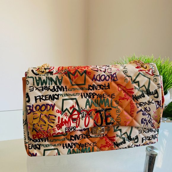 Large graffiti purse sale