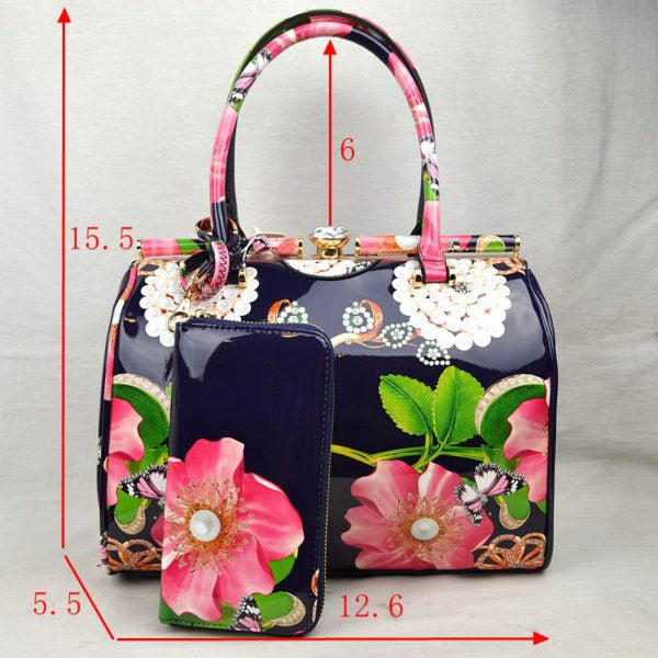 "Mercedes" Floral 2-piece Handbag Set