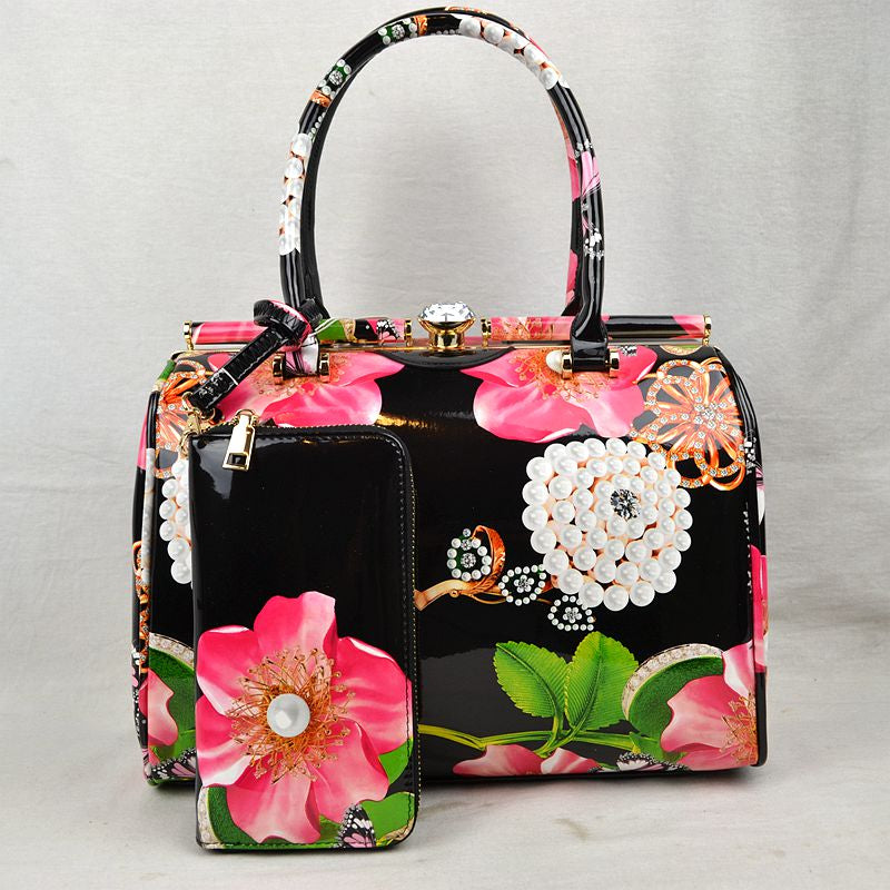 "Mercedes" Floral 2-piece Handbag Set