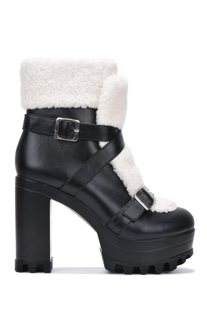 "Zena" Black Platform Booties