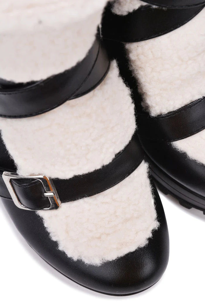 "Zena" Black Platform Booties