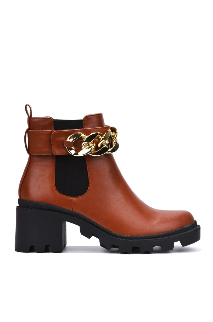 "Sammie" Cognac Booties